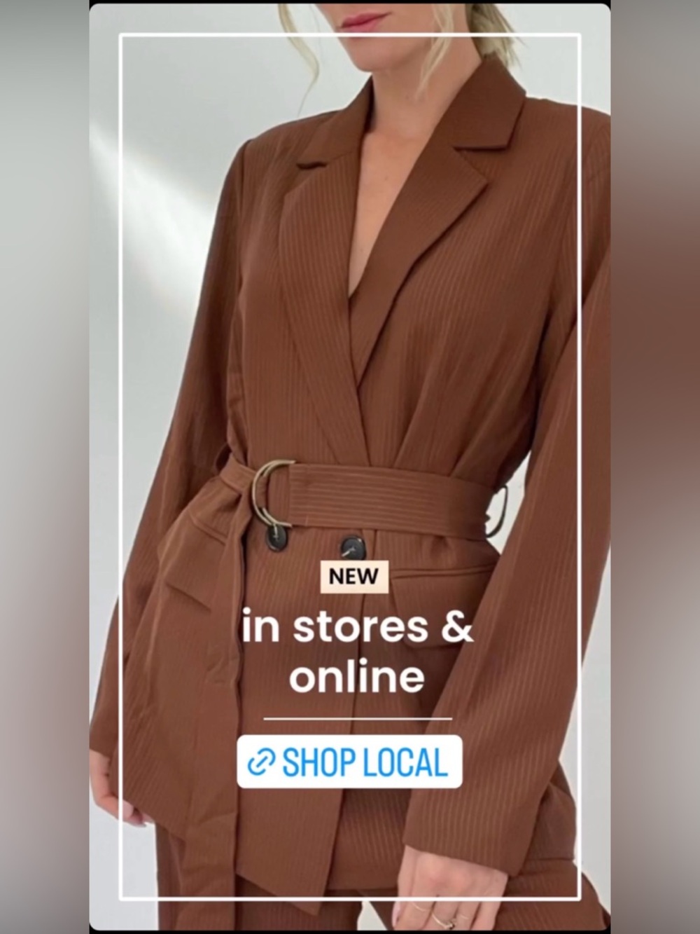 London - Brown Belted Women's Blazer - S